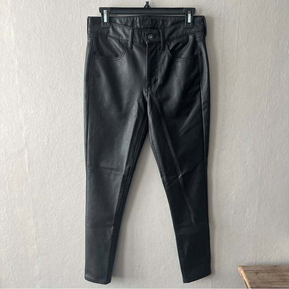 American Eagle Outfitters Denim - American Eagle Faux Leather Black Hi Rise Jeggings Size 6